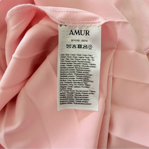 Amur Kamari Pleated Halterneck Maxi Dress in Rosewater Pink Size 4 - Picture 9 of 12